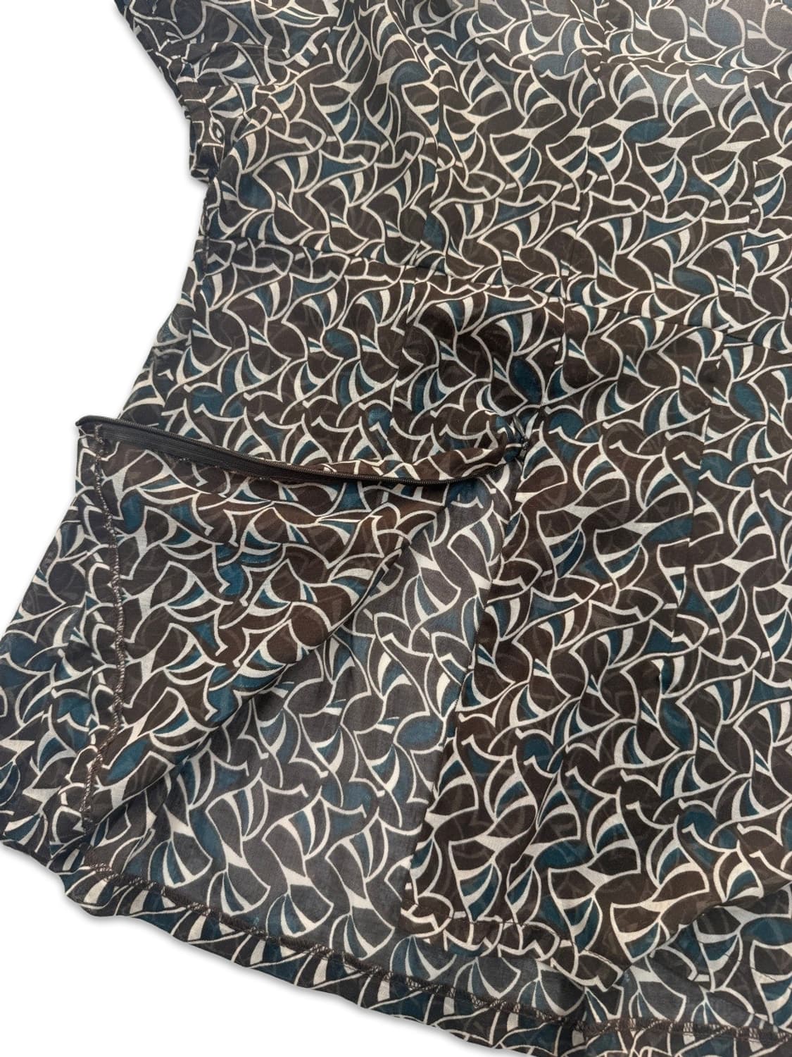 빈티지 브라운 오리엔탈 시스루 반팔 블라우스 상품이미지4