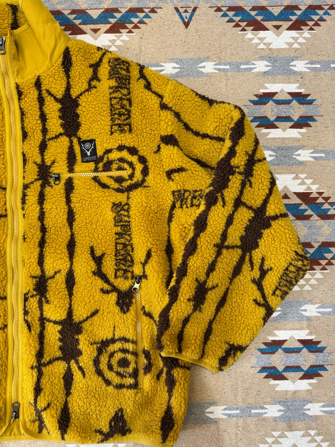 [L] 슈프림 x 남이서팔 플리스 자켓 머스타드 상품이미지3