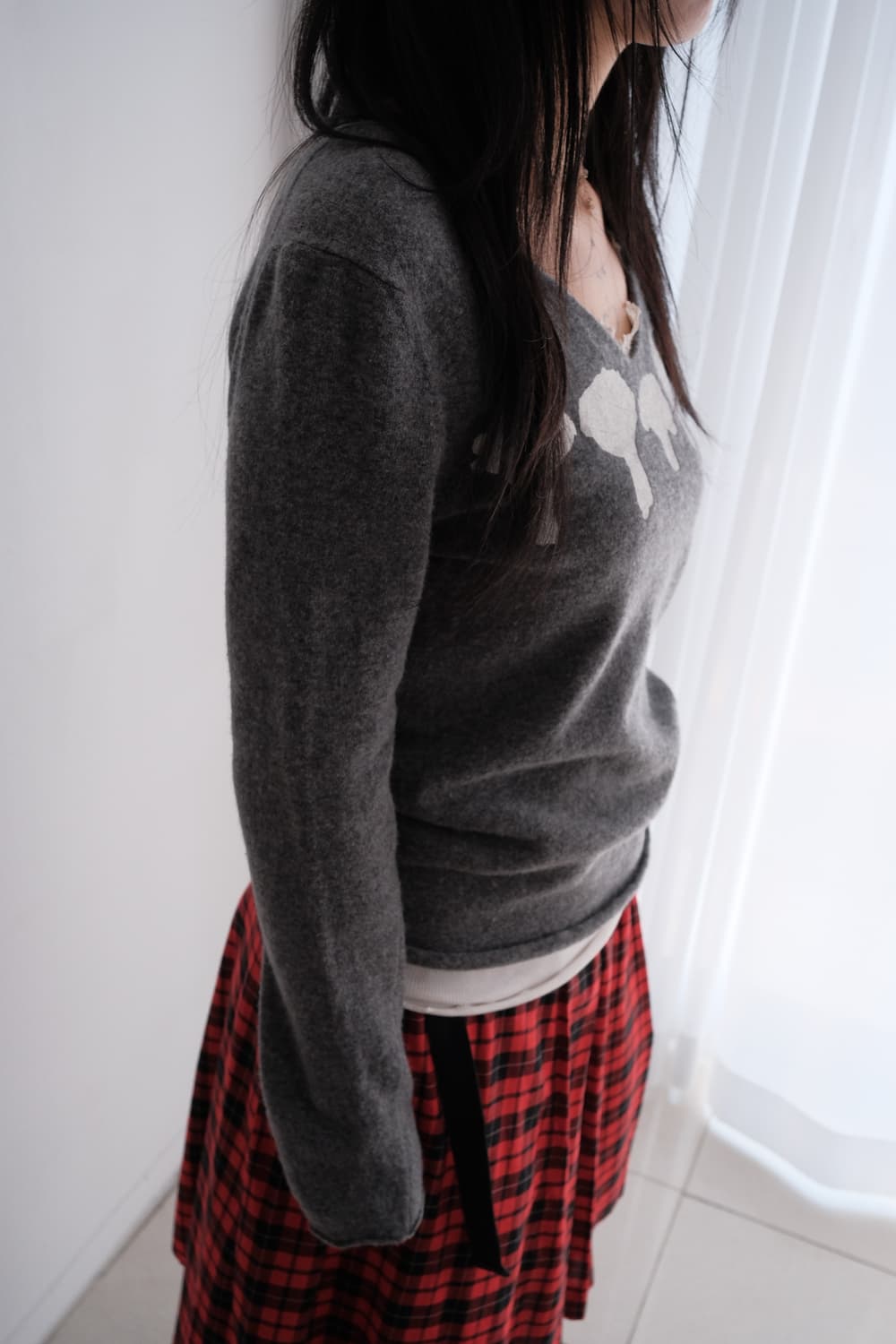 Tree v-neck knit top 상품이미지4