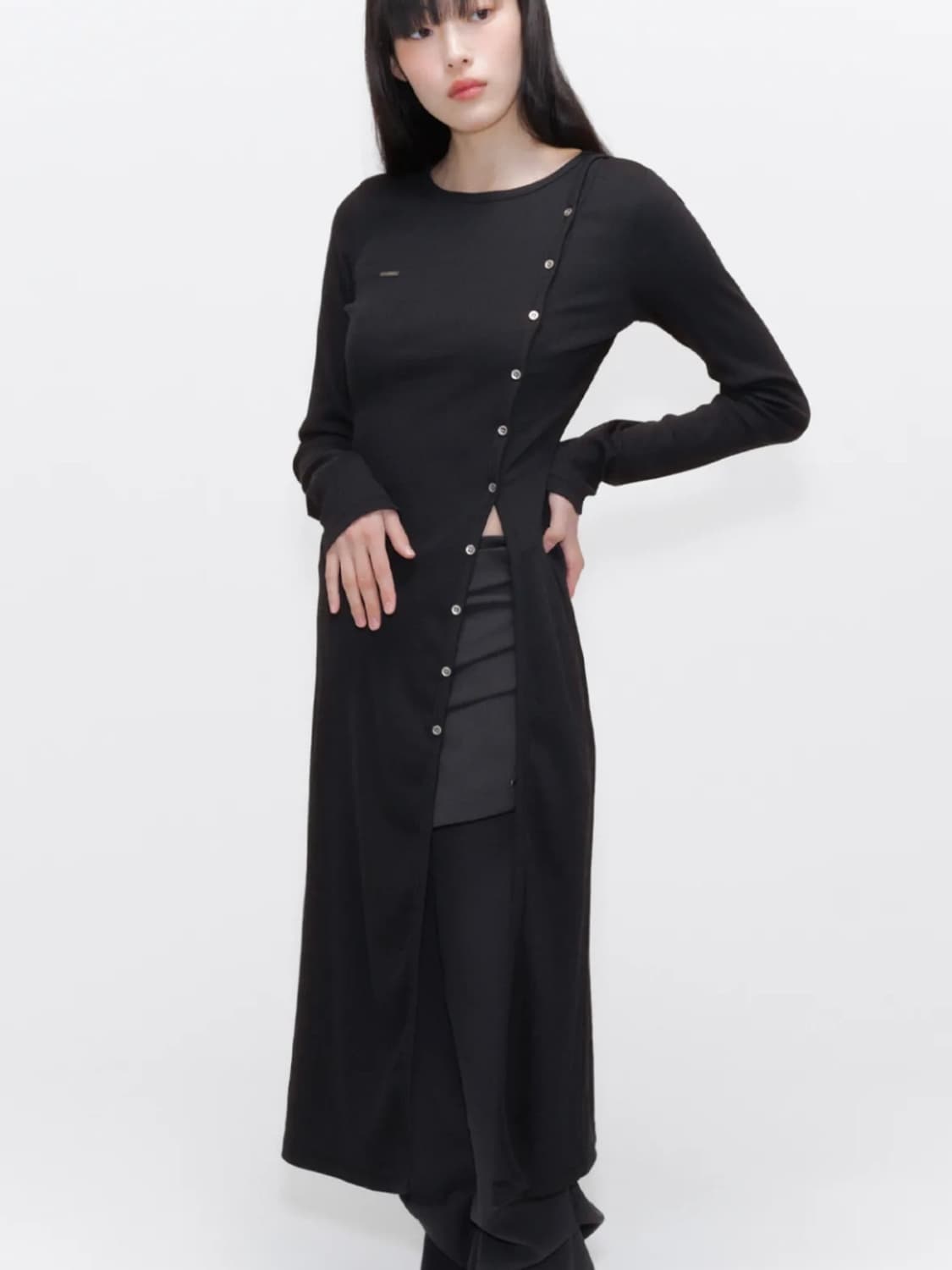 미세키서울 롱 레이어드 가디건 원피스 상품이미지4