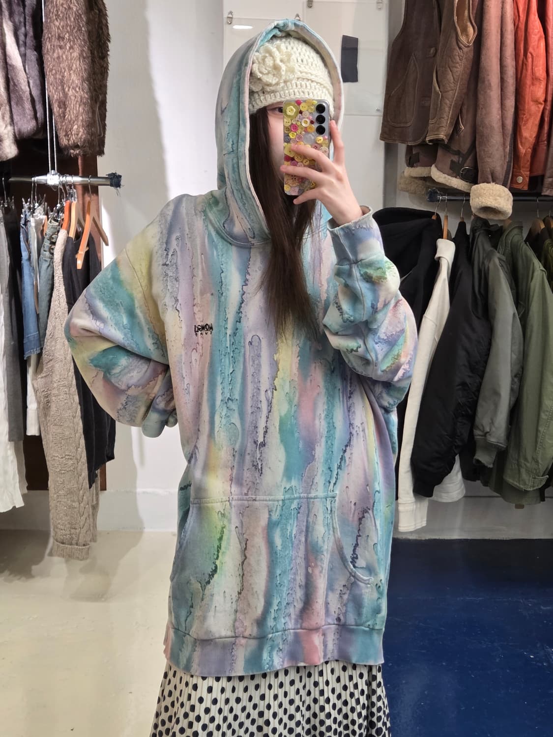 1990s USA Mowgli surf 타이다이 후드티 상품이미지1