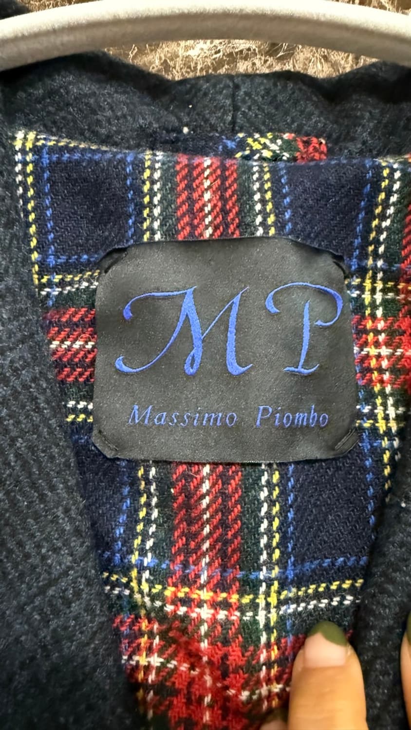 Massimo Piombo 모직 체크 남성 코트 48 상품이미지3