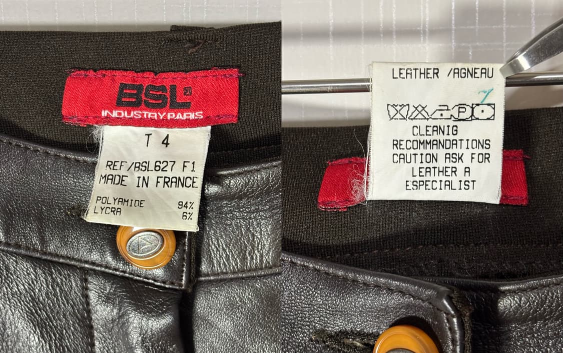 28,29)BSL 프랑스 빈티지 램스킨 레더 팬츠 가죽바지 상품이미지8