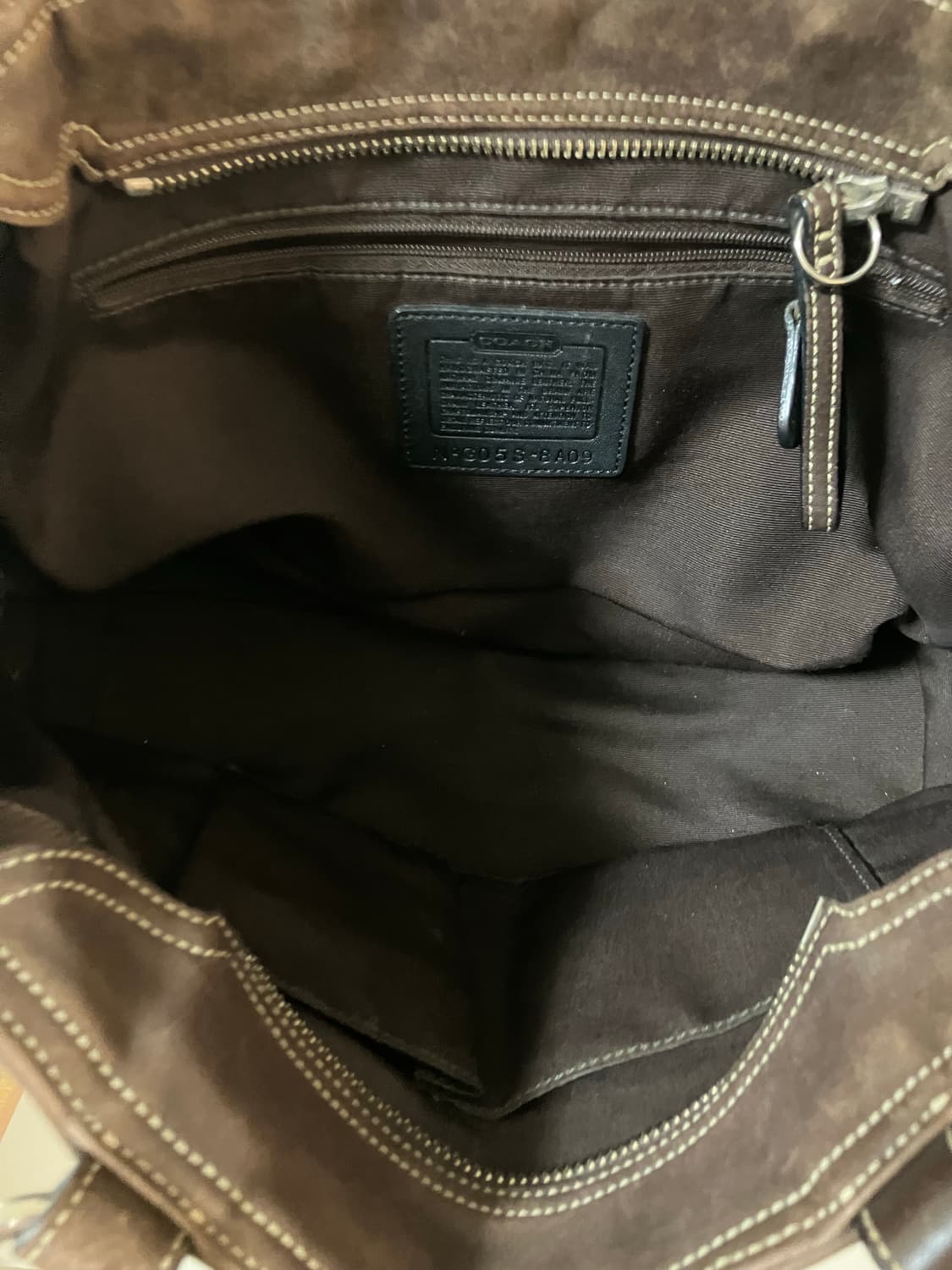 코치 coach 브라운 레더 포켓 숄더백 호보백 y2k 핀터깔 상품이미지4