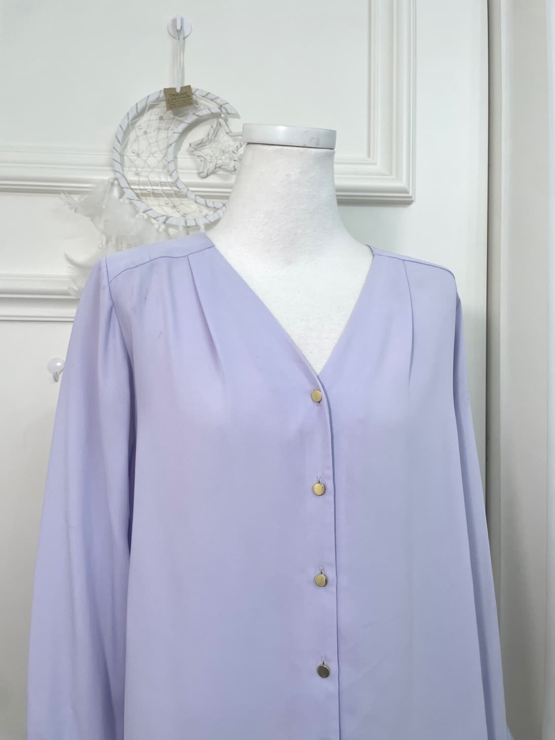 lavender shirring point basic blouse 상품이미지5