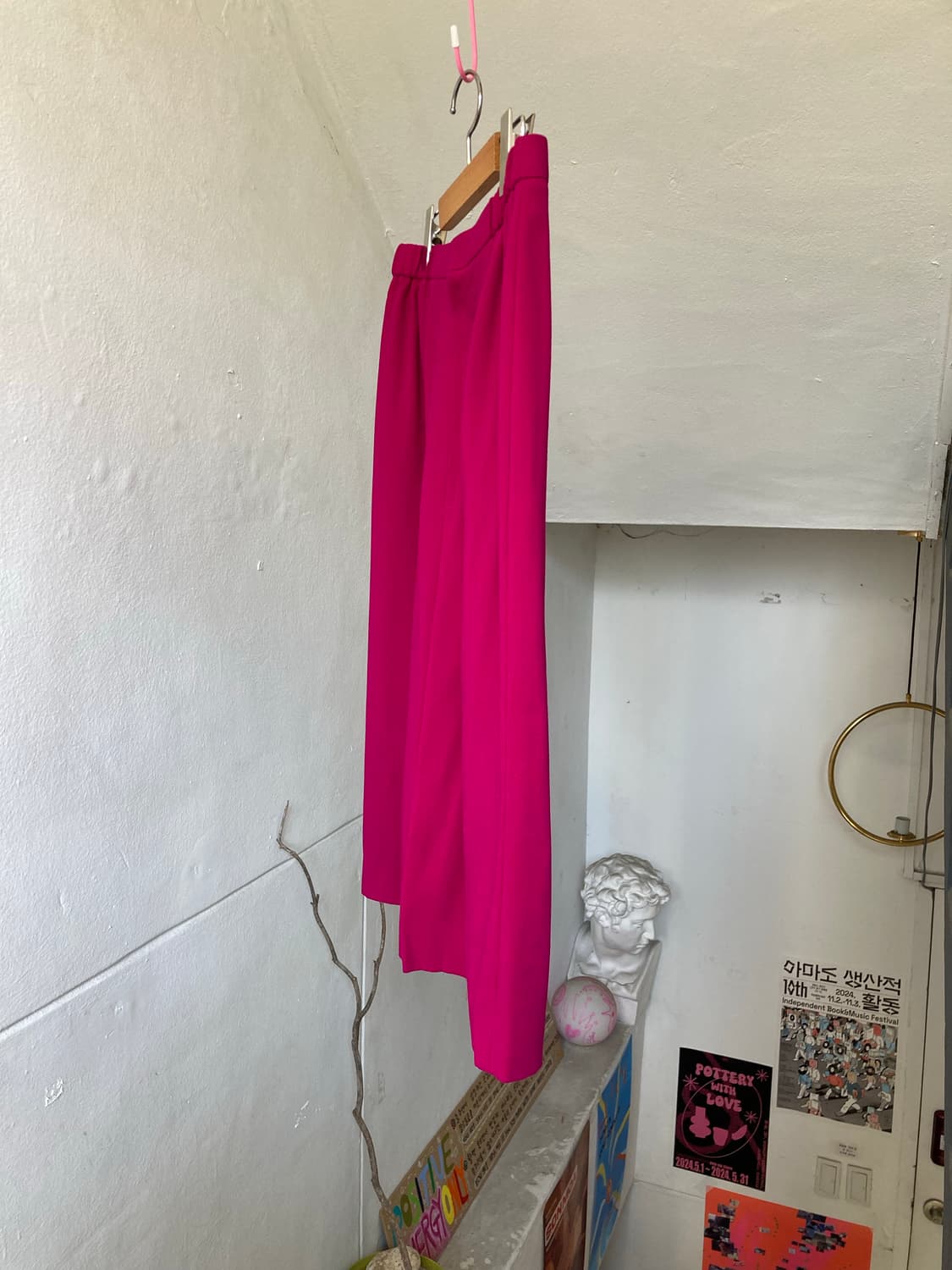 울 100% 미디 컬러 스커트 상품이미지7