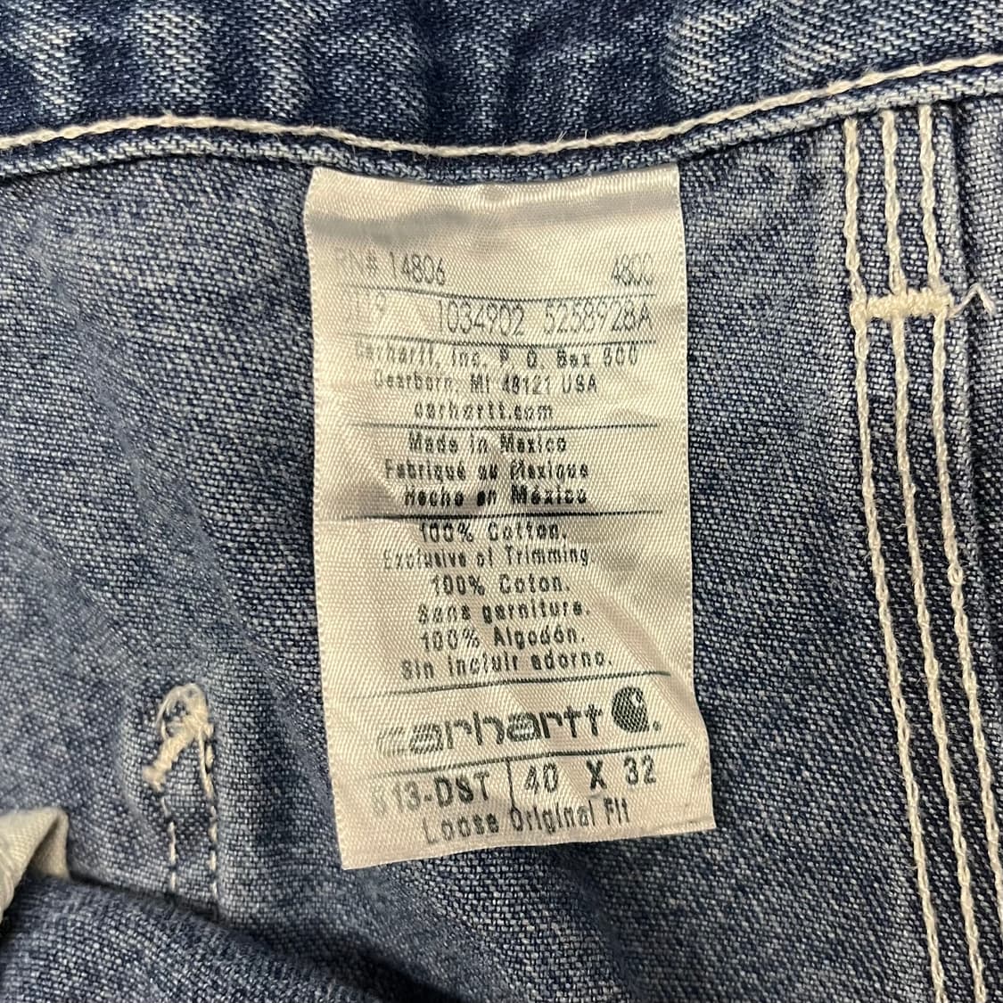 Carhartt 데님 카펜터 팬츠 (39“) 상품이미지6