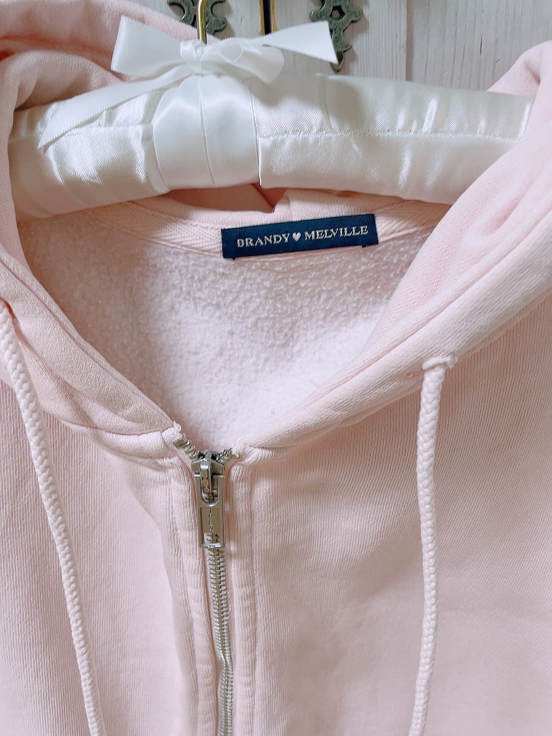 브랜디멜빌 연핑크 크리스티 오버사이즈 후드 집업 상품이미지6