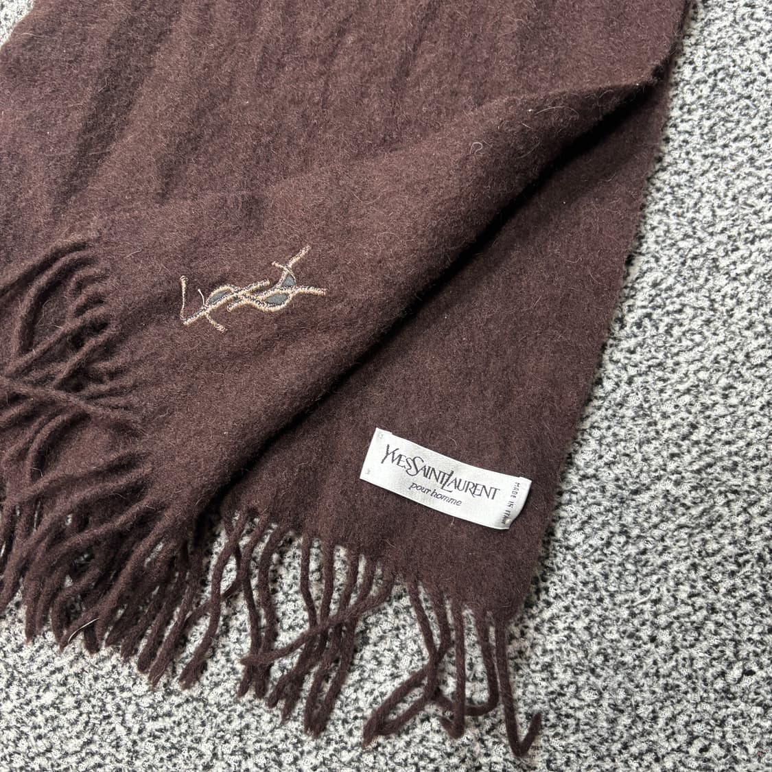 입생로랑 뿌르옴므 울 머플러 브라운 상품이미지3
