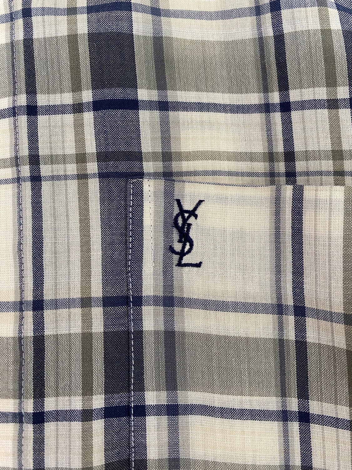 입생로랑 YSL 체크 여름 반팔셔츠 L <263>  상품이미지3