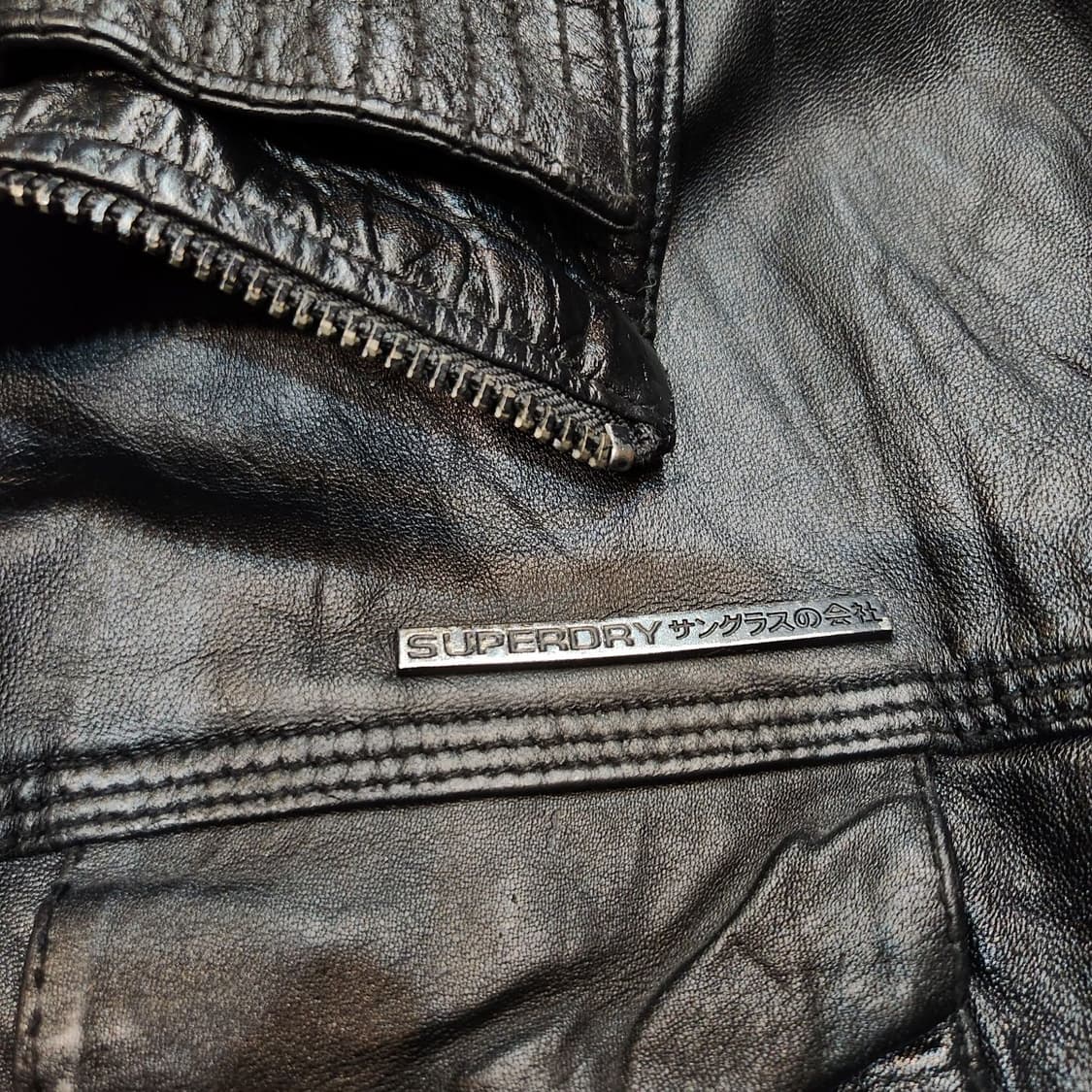 슈퍼드라이 양가죽 바이커 자켓 XXL 베컴 상품이미지2