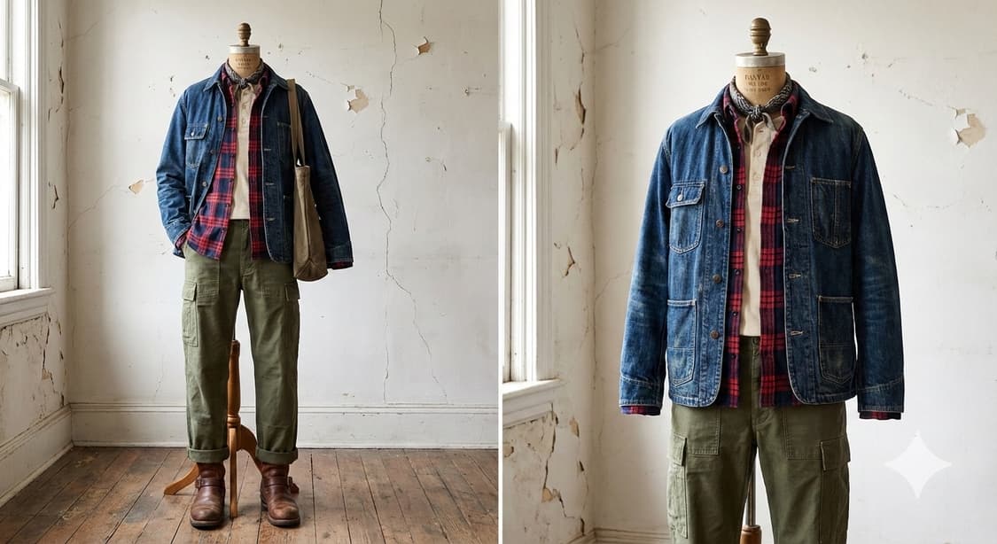 빈티지 버튼 데님셔츠 상품이미지3