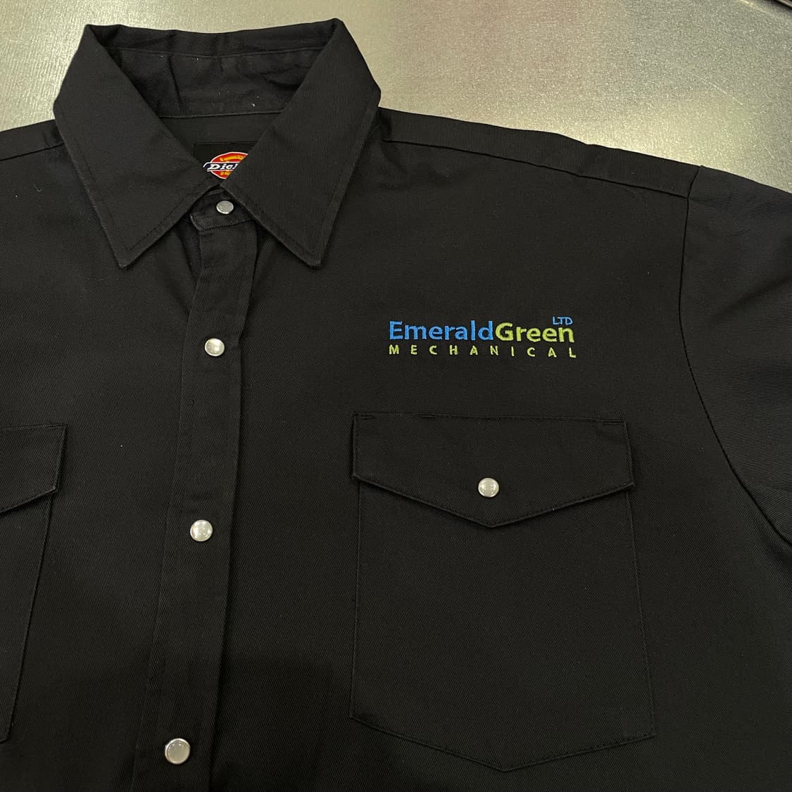 (L) Dickies 디키즈 자수 워크 셔츠 블랙 상품이미지5