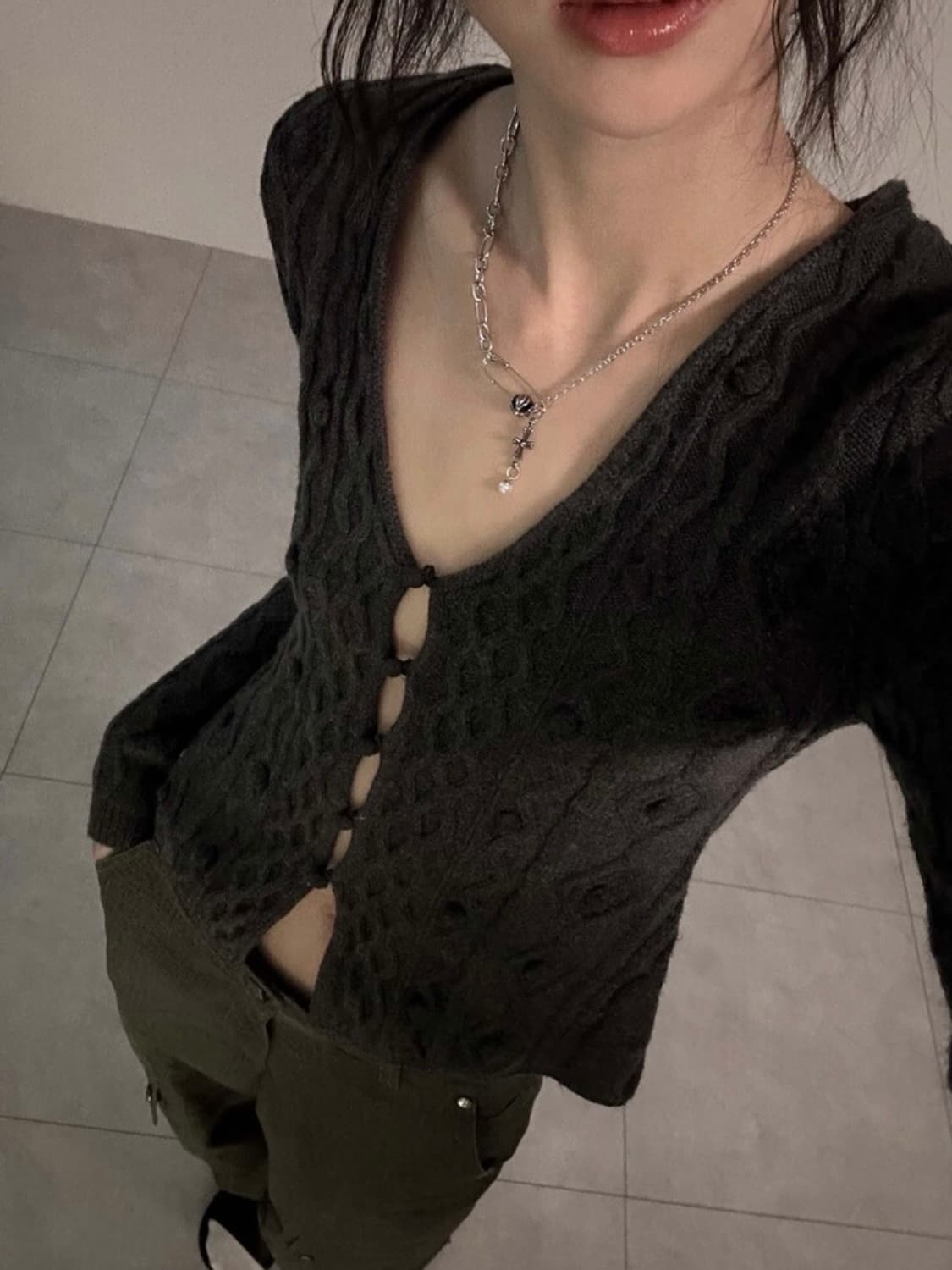 오퓨즈 펄 드롭 네크리스 목걸이 상품이미지1