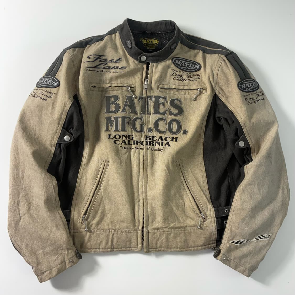 Bates  베이츠 레더 패치 모터사이클 레이싱 자켓  상품이미지1