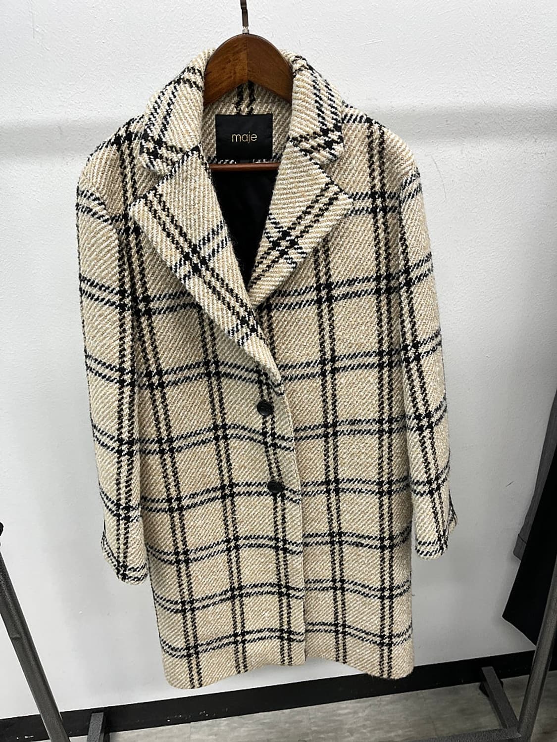 여) 마쥬 체크 울코트  상품이미지4