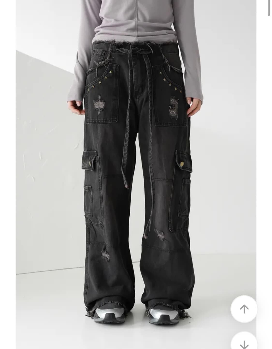 바이너리원 그런지 스타 데님팬츠_흑청S 상품이미지2