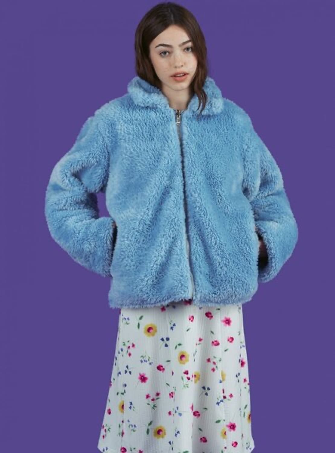 unif 유니프 ice jacket 하늘색 리버시블 패딩 자켓 후리스 상품이미지4