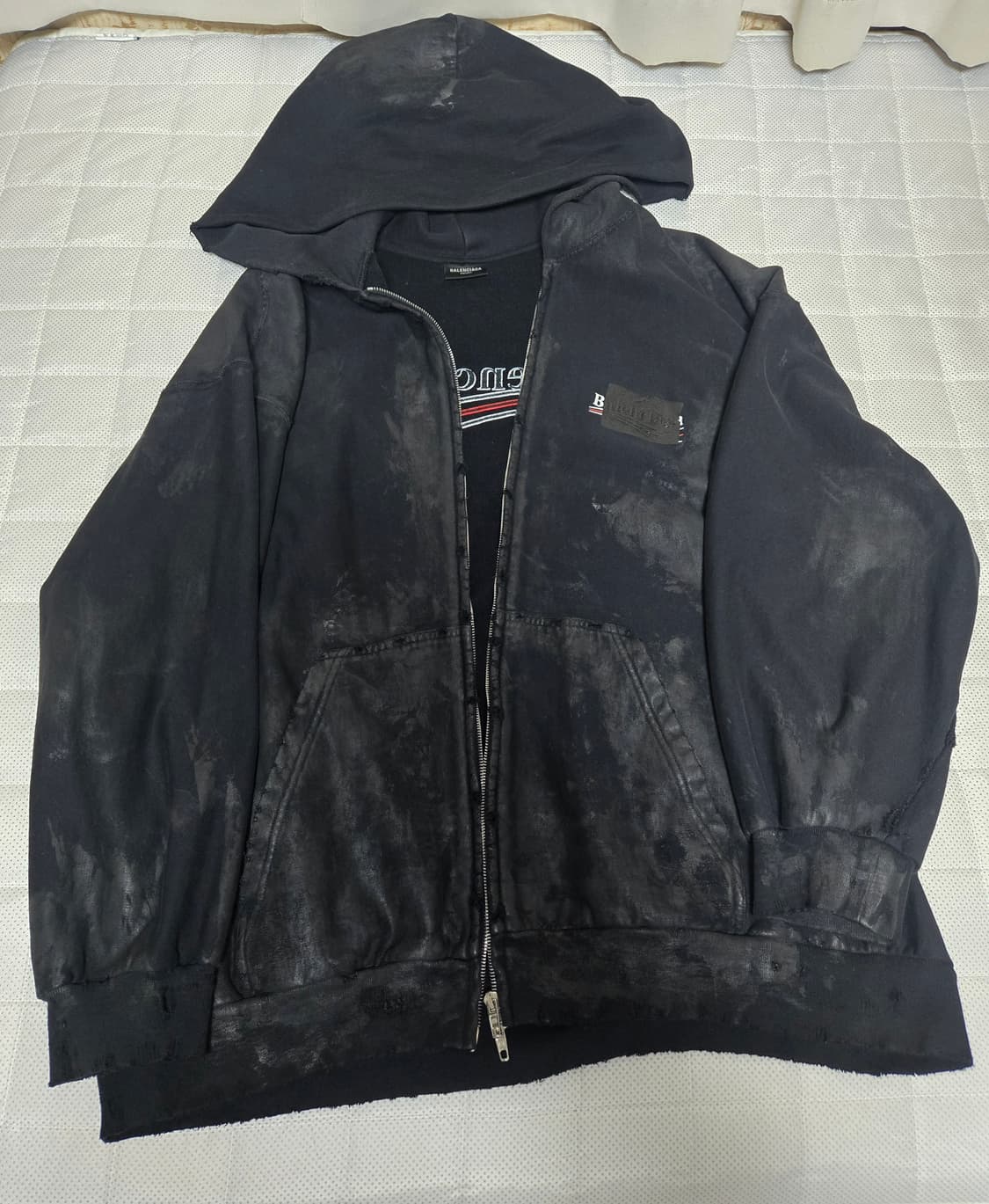 발렌시아가 개퍼 더티 집업 후드 티셔츠 머드 상품이미지3