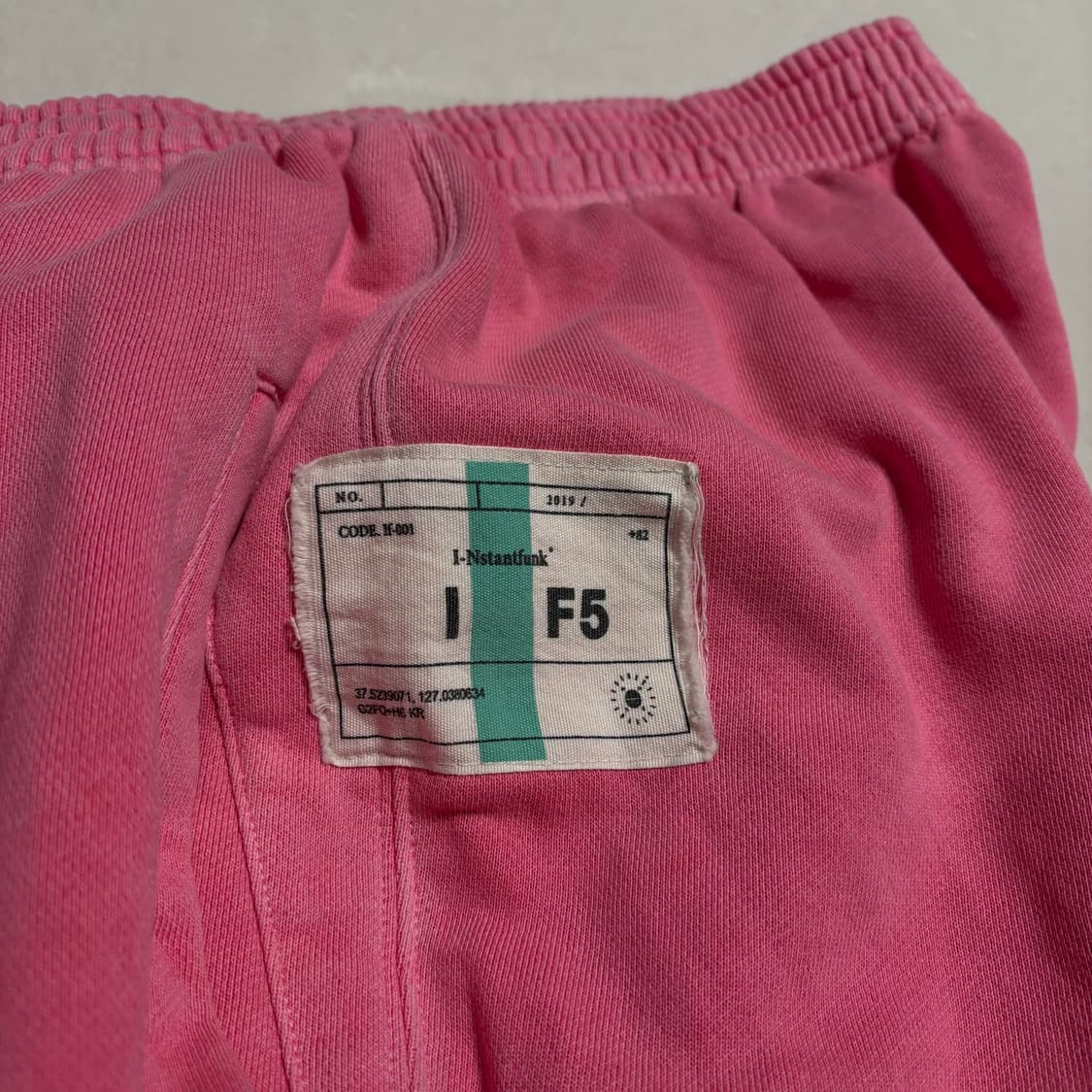 정품 인스턴트펑크 피그먼트 핑크 와이드 스웻 조거팬츠 밴딩 바지 상품이미지8