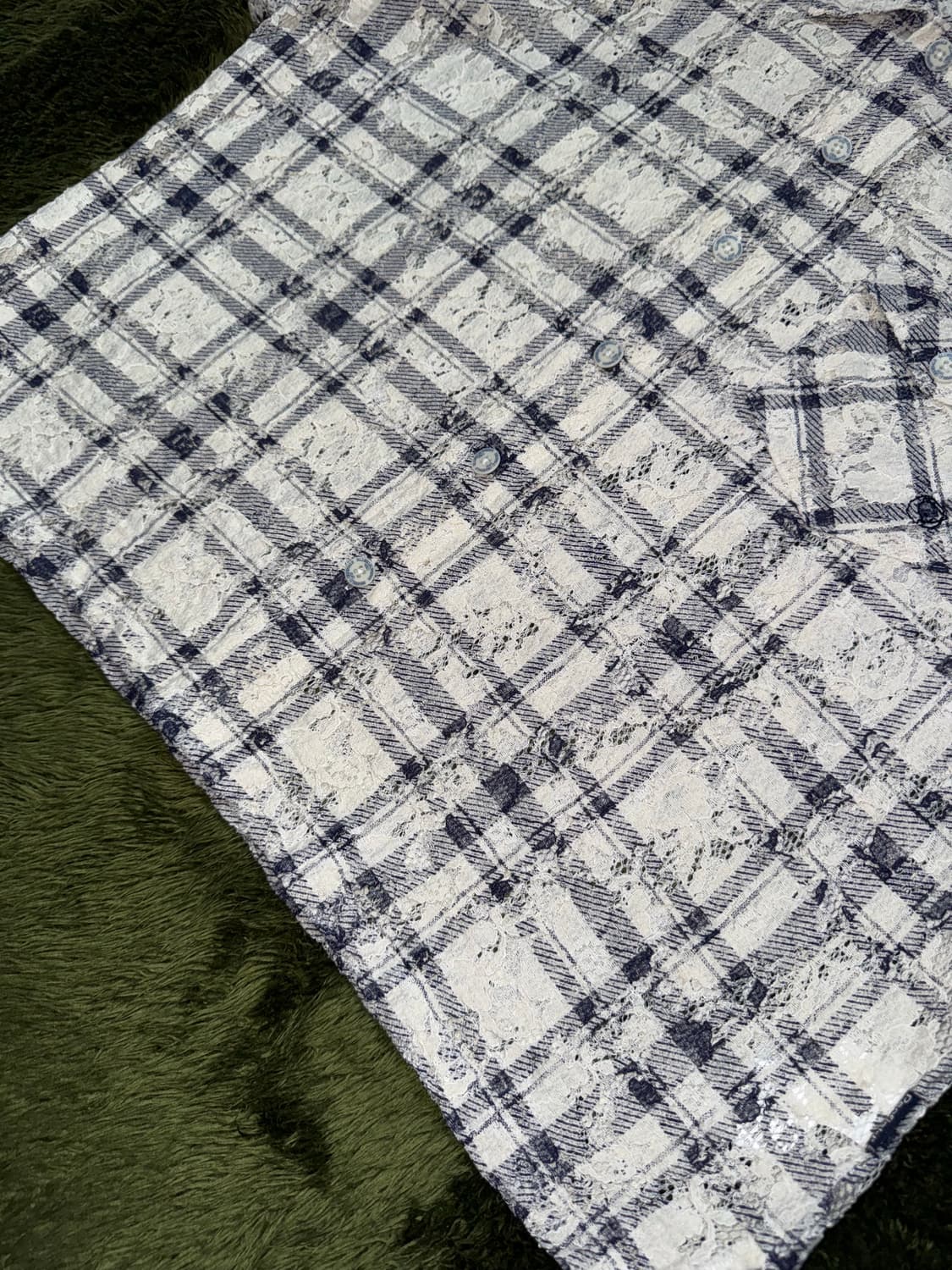 [L] Penfield 펜필드 플레이드 크로쉐 하프셔츠 아이보리 상품이미지5