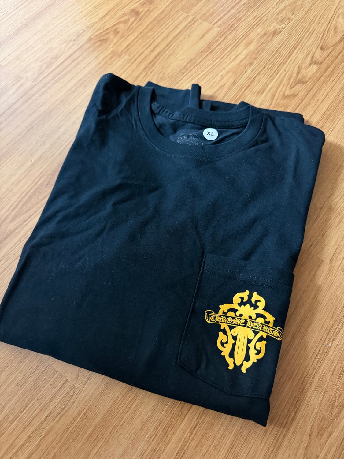 크롬하츠 옐로우 프린트 롱슬리브 티셔츠 새상품 XL 상품이미지3