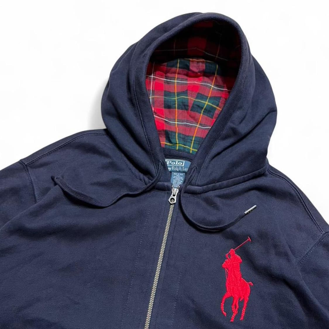 폴로 랄프로렌 빅 포니 체크 안감 후드 집업 상품이미지2