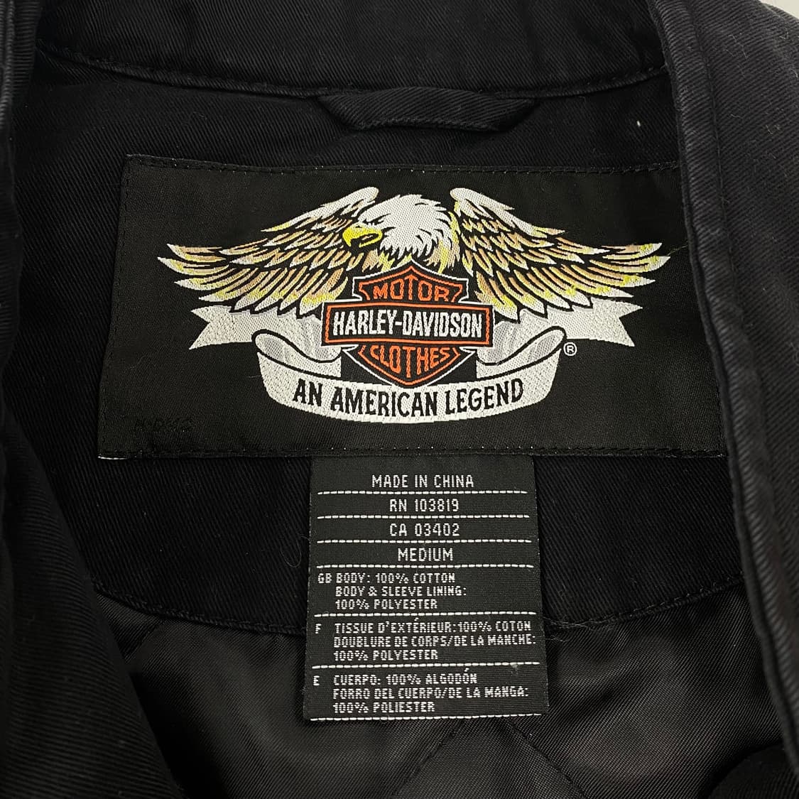 할리데이비슨 모터사이클 빅로고 코튼 봄버 레이싱 자켓 (100) 상품이미지10