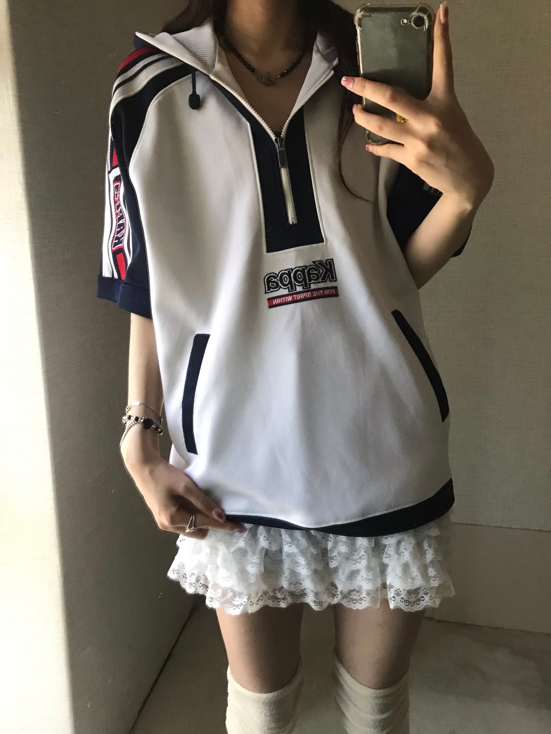 카파 오버핏 반팔 반집업 상품이미지4