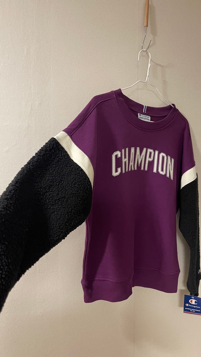 택달린 새상품) 챔피온 해리티지 셰르파 크루 블록 로고 뽀글이 맨투맨 S 상품이미지3