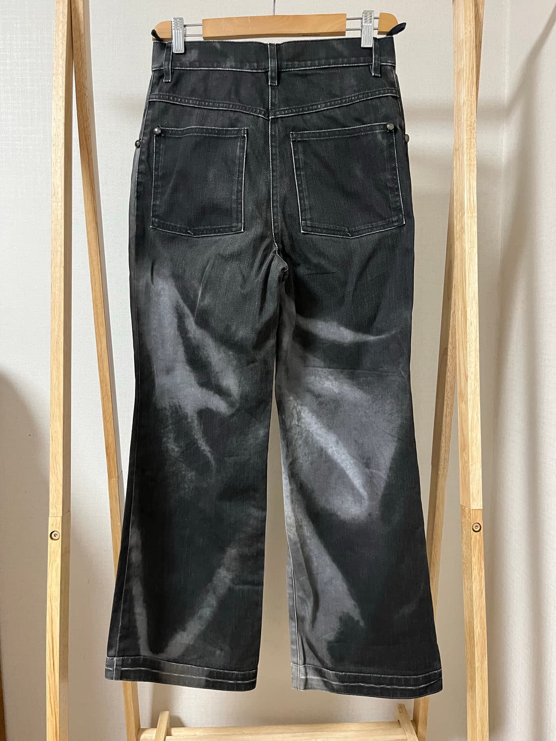 샤넬 블랙 워싱 와이드 데님 팬츠 36 정품 상품이미지2