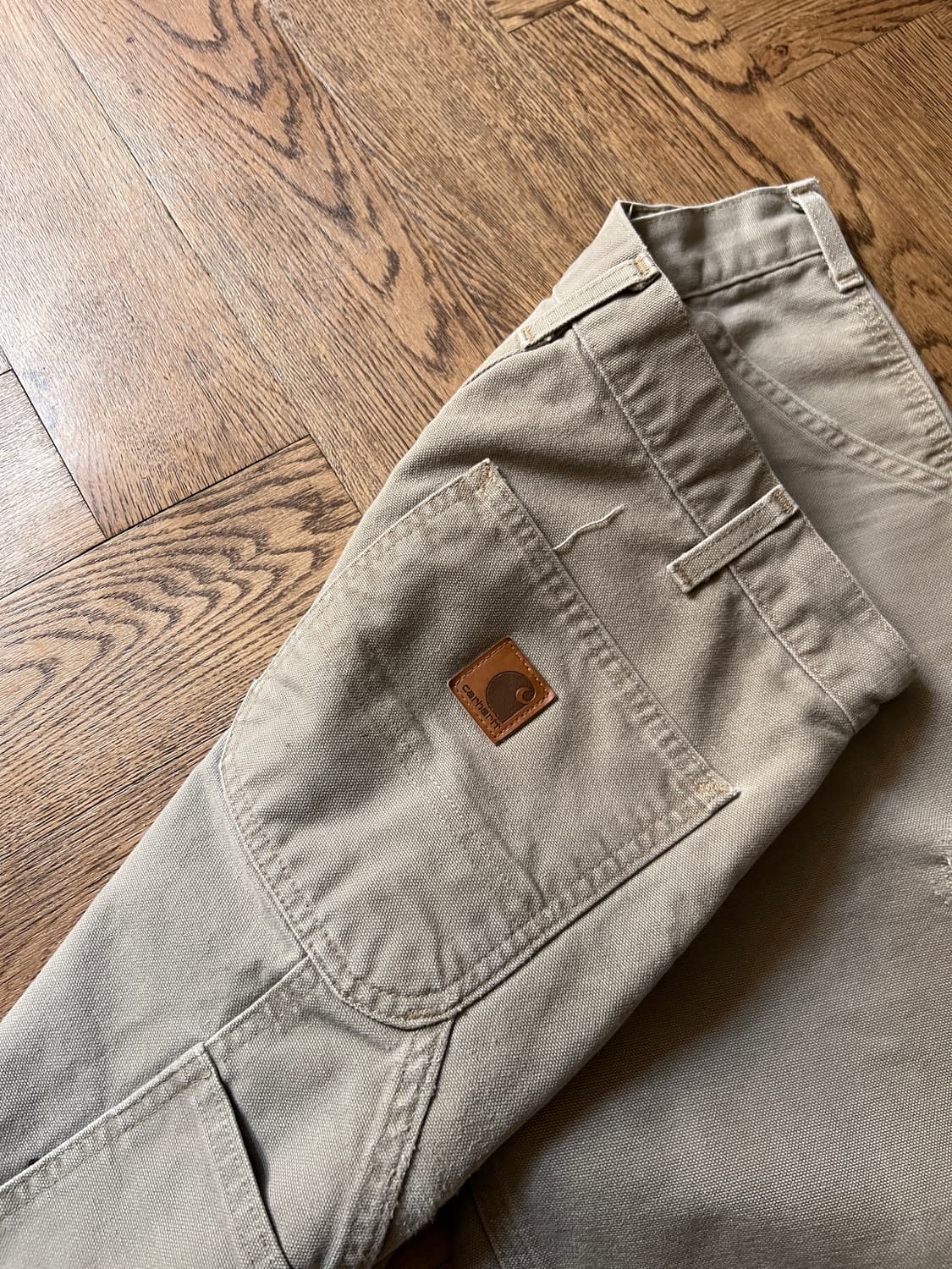 [32]칼하트 USA 빈티지 데미지드 데저트 탄 싱글니 카펜터 워크 팬츠 상품이미지5