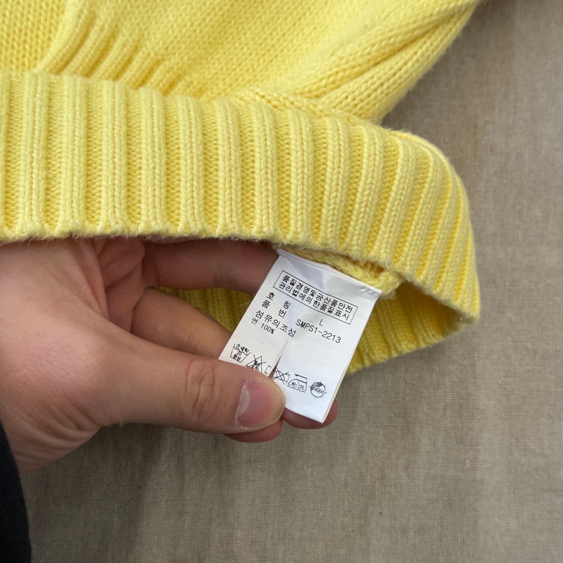 폴로랄프로렌 빈티지 노란색 코튼 니트 L 상품이미지4