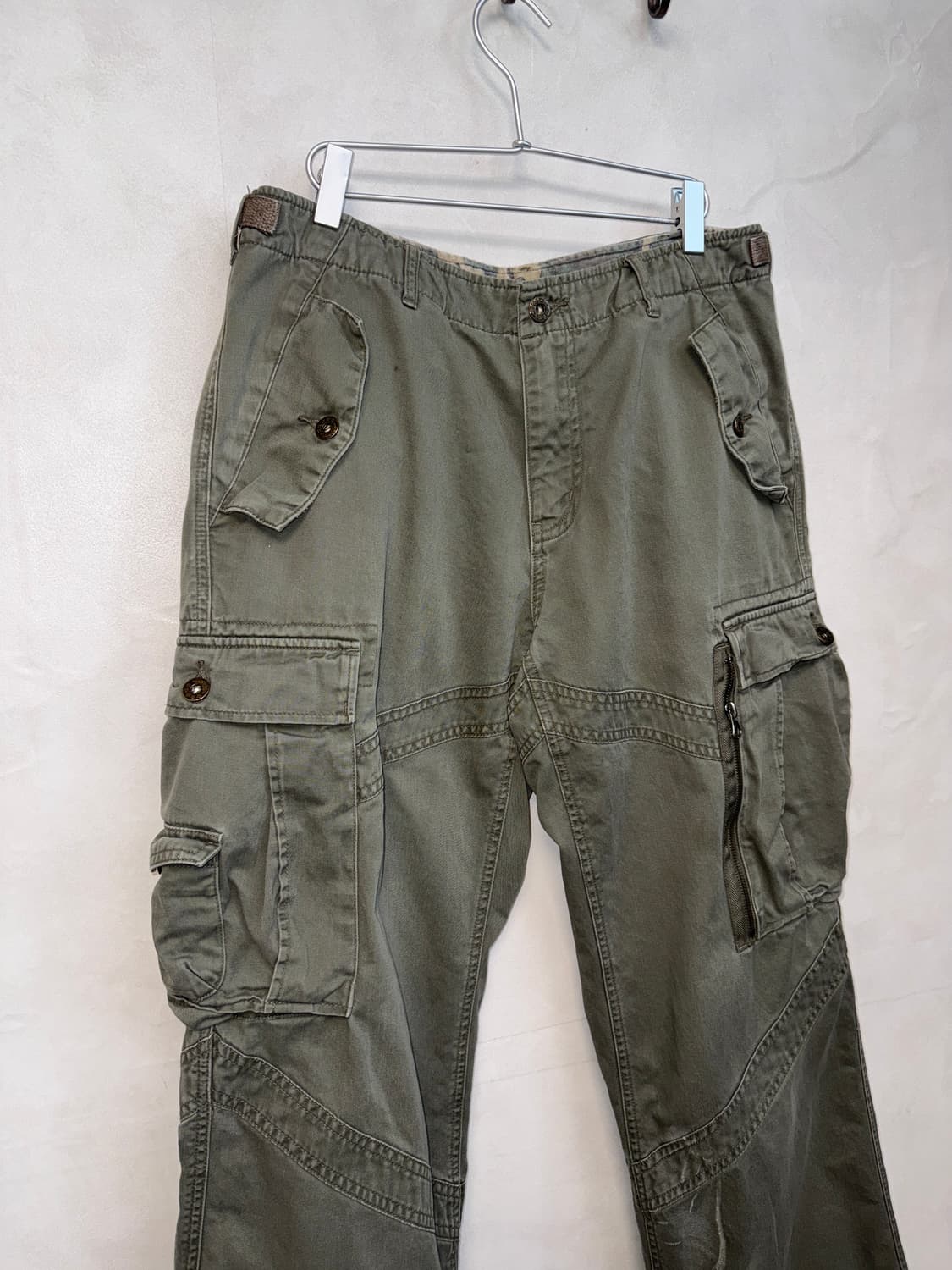 Ash khaki multi pocket wide cargo pants  상품이미지2