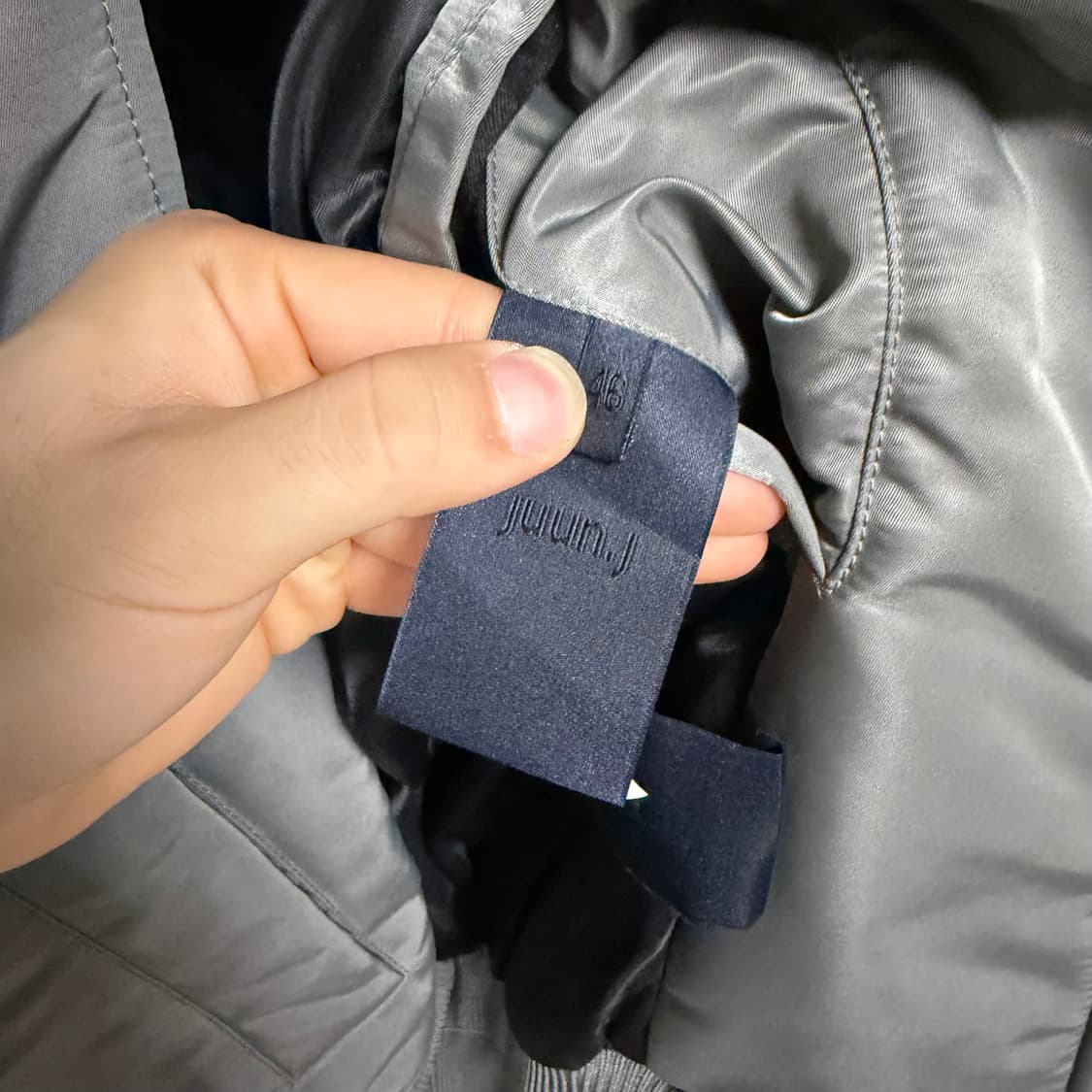 [S+급/46] 준지 무스탕 마원 항공점퍼 자켓 그레이 상품이미지7