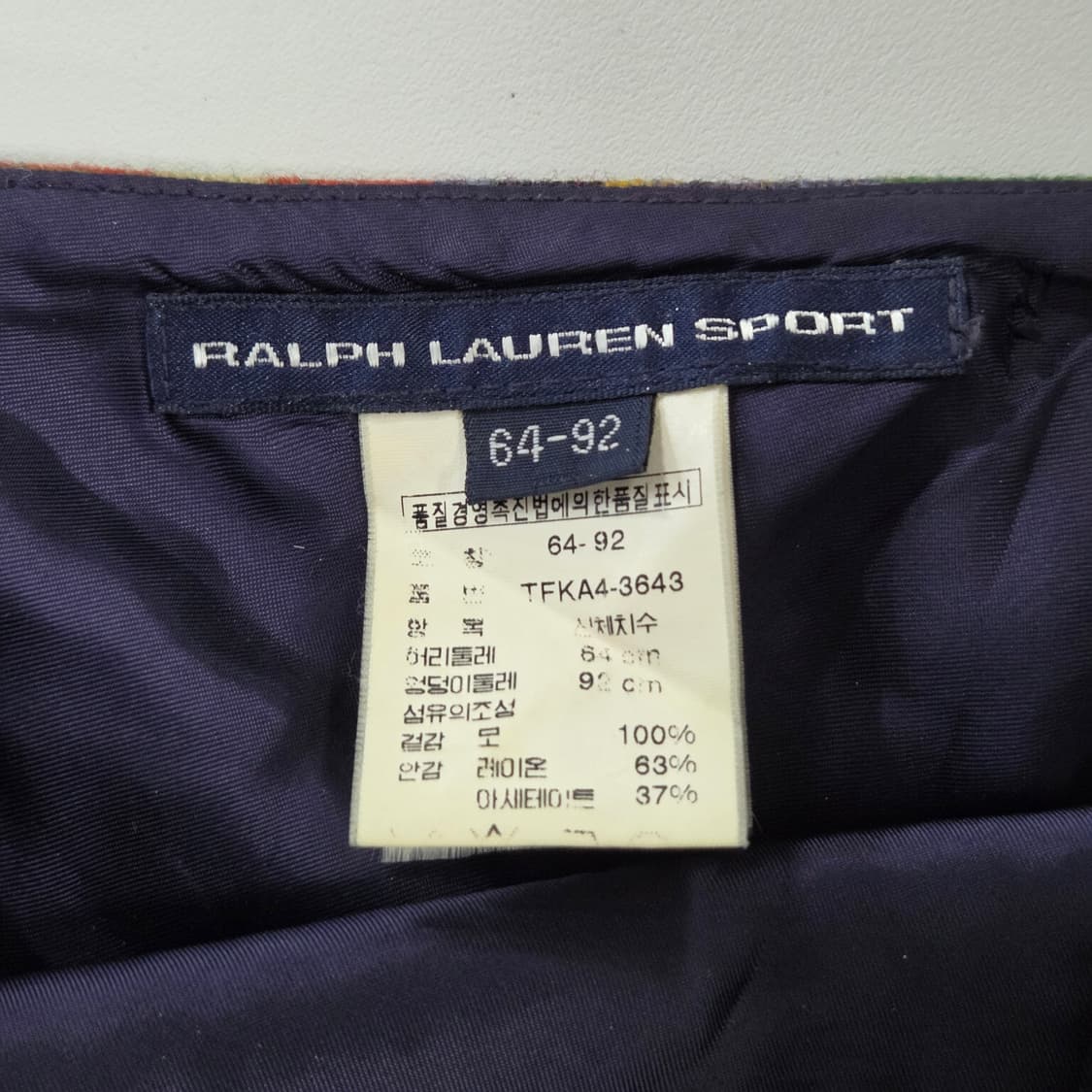 폴로랄프로렌 체크 울 미니스커트 64/92 상품이미지3