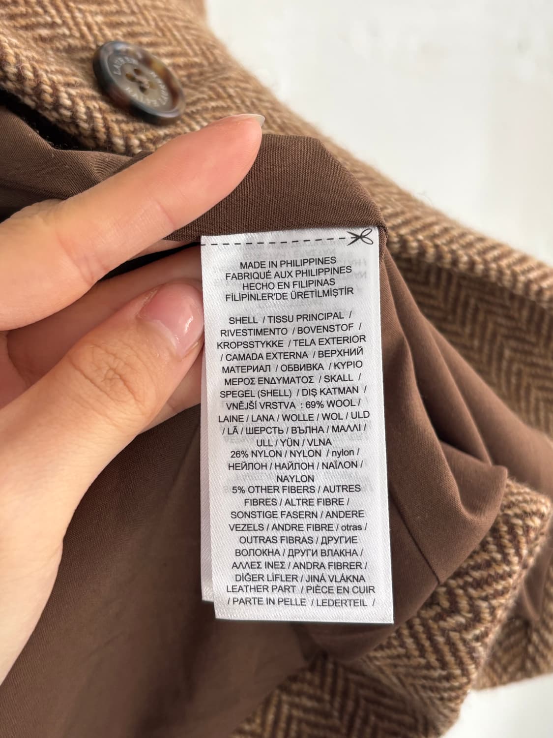 Lauren 로렌 브라운 헤링본 울 블레이저 상품이미지7