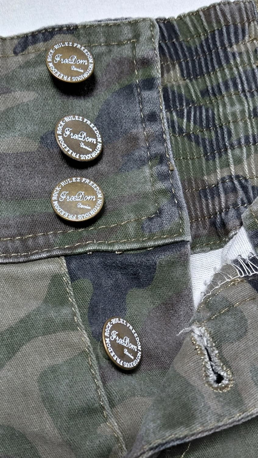 [Sorridere] 뒷밴딩 카모 4버튼 하이웨이스트 스커트 (M) 상품이미지5