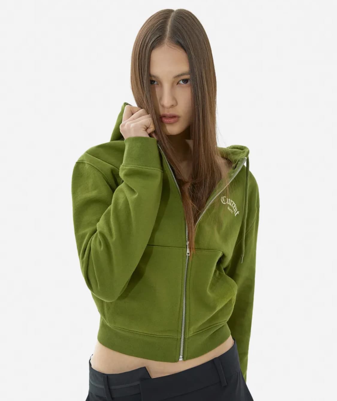 Current 커렌트 후드 져지 탑 라이트 그린 상품이미지2