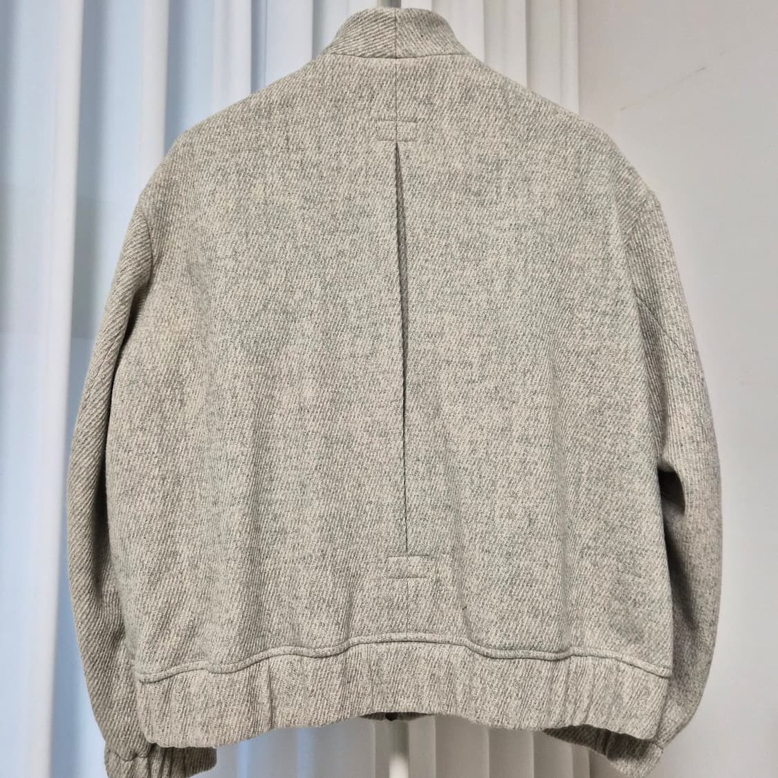 쿠어 COOR 울 트윌 숄카라 바시티 자켓 L(멜란지크림) 상품이미지4