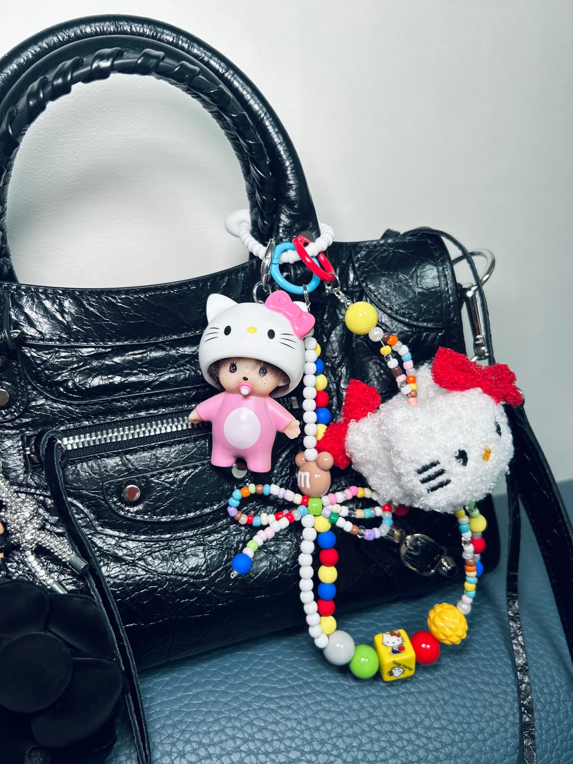 ✨🎡몬치치 X 헬로키티 레이어드 커스텀 키링🩶💜 상품이미지5