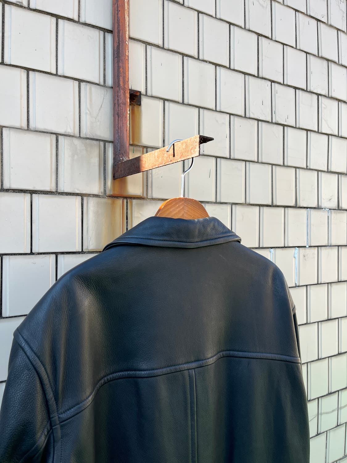 90s SAKS FIFTH AVENUE 리얼레더 카코트 상품이미지4