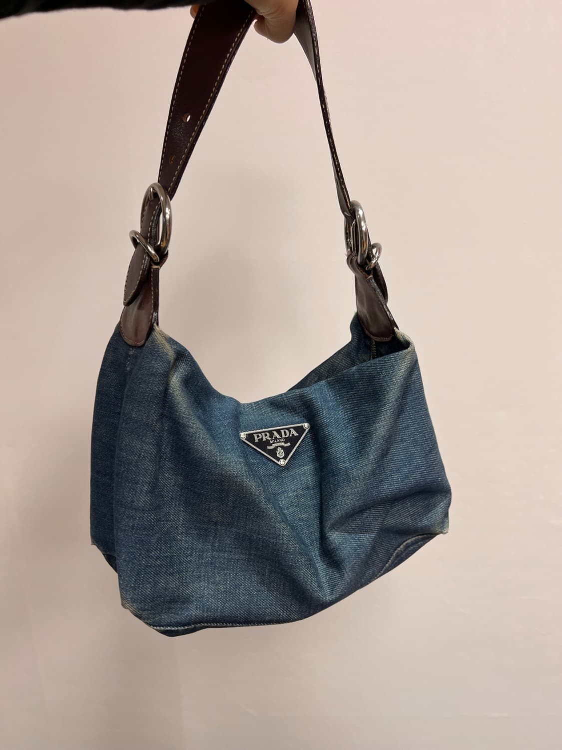 프라다 빈티지 데님 벨트디자인 백 상품이미지5