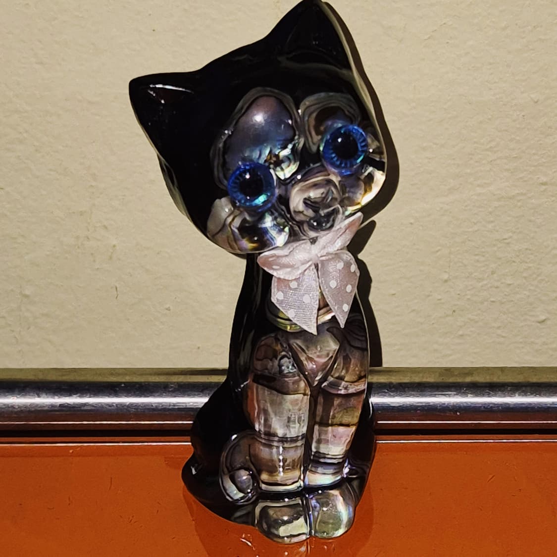80s 뉴질랜드 파우아 자개 고양이 오브제 상품이미지5