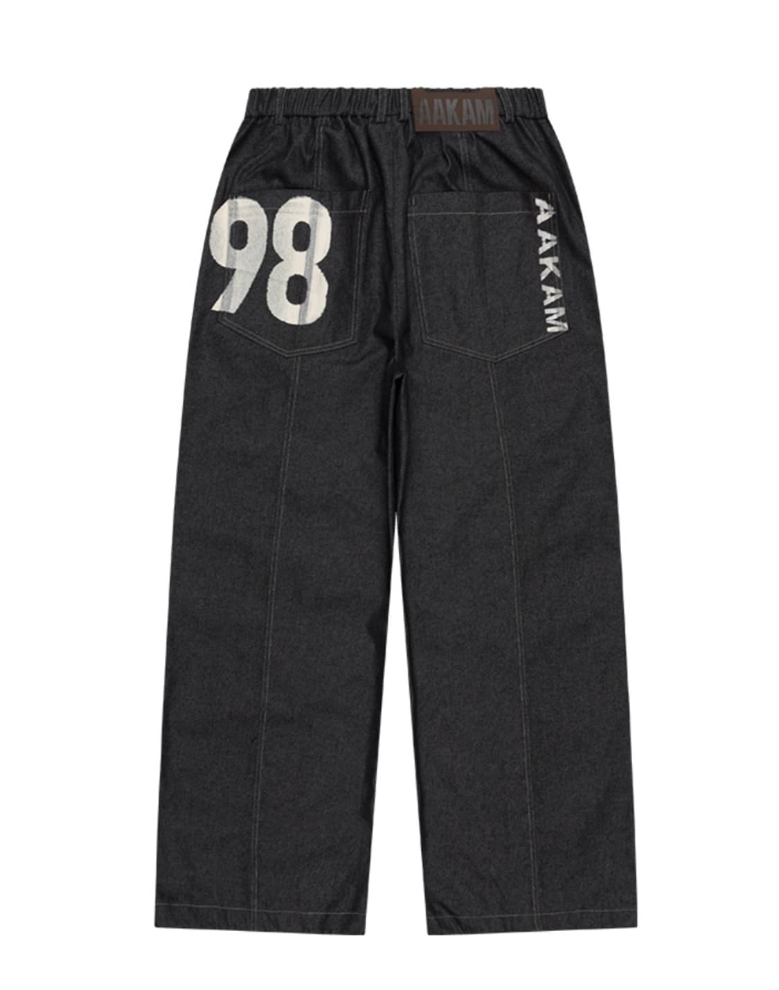 아캄 98 프린트 데님 팬츠 블랙 printed knee pin-tuck 상품이미지5