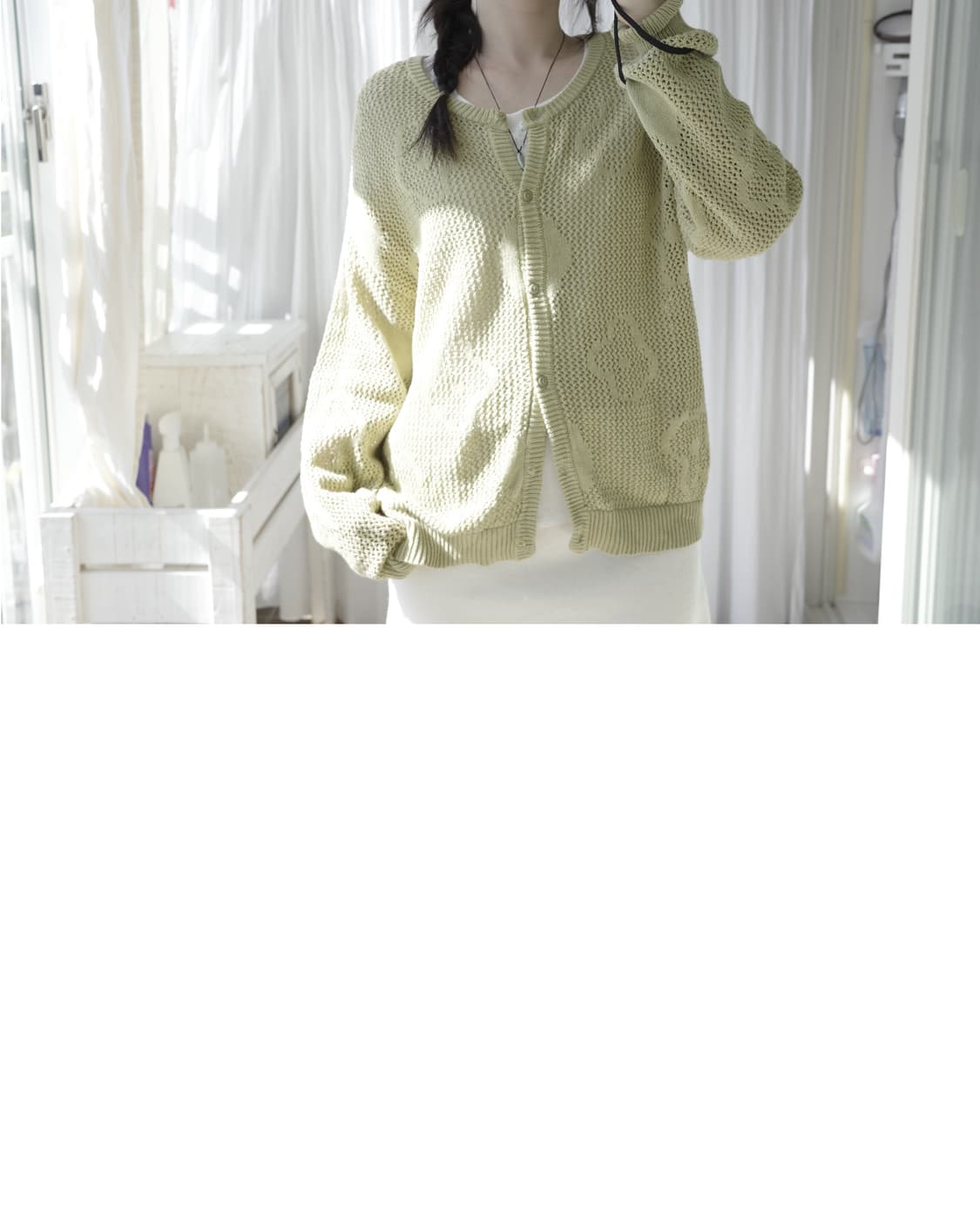 Keitto light green cardigan 상품이미지2