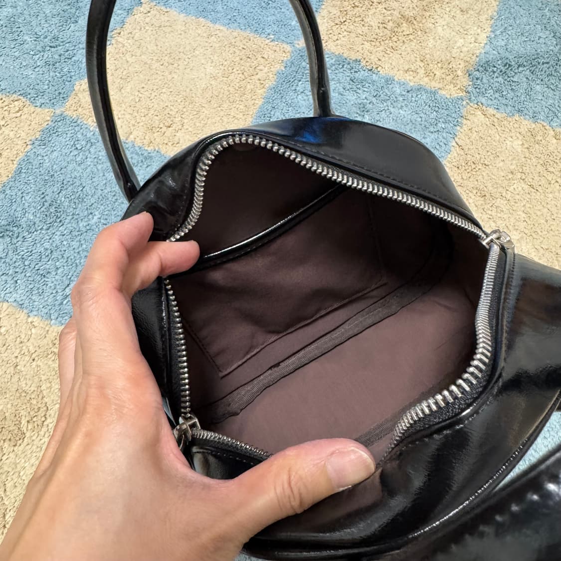 고세 미니플럼 크로스 토트백, 블랙, 미니백 토트백 크로스 상품이미지9