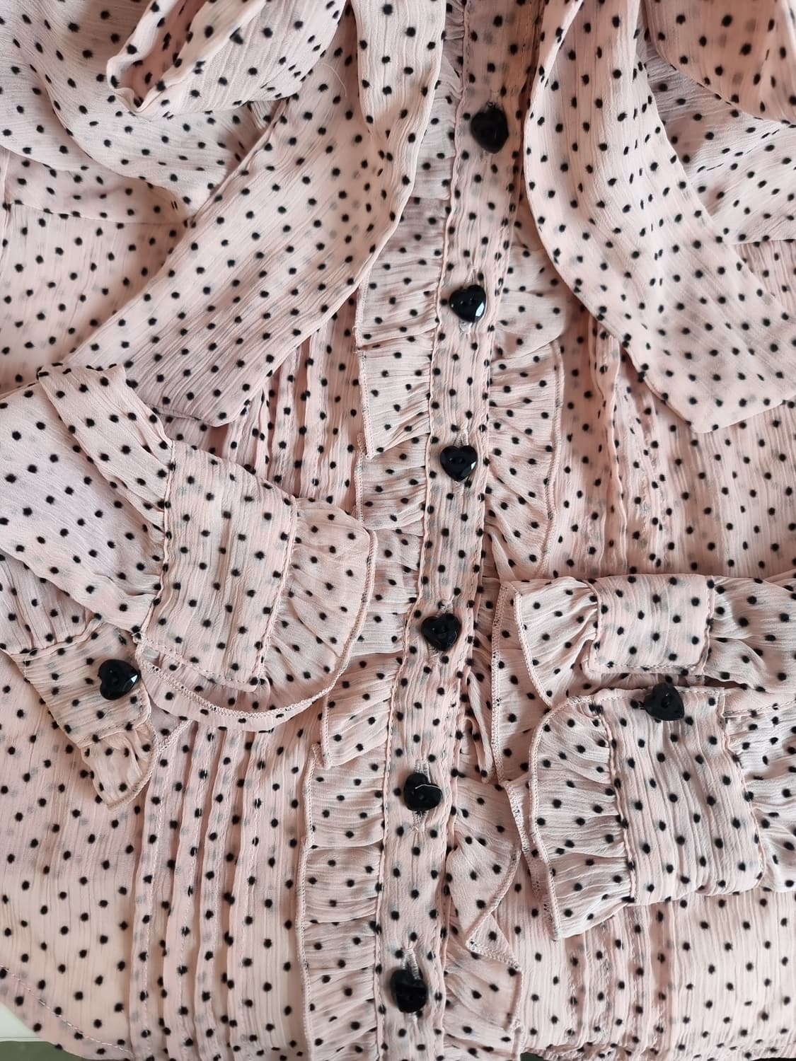 LIZ LISA 핑크 도트 리본 블라우스 상품이미지2