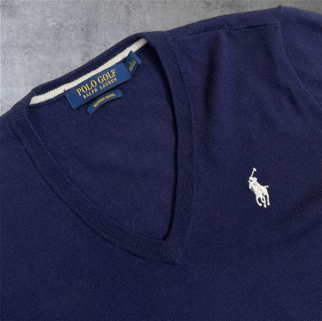 폴로 랄프로렌 골프 네이비 메리노울 브이넥 니트 S 상품이미지2