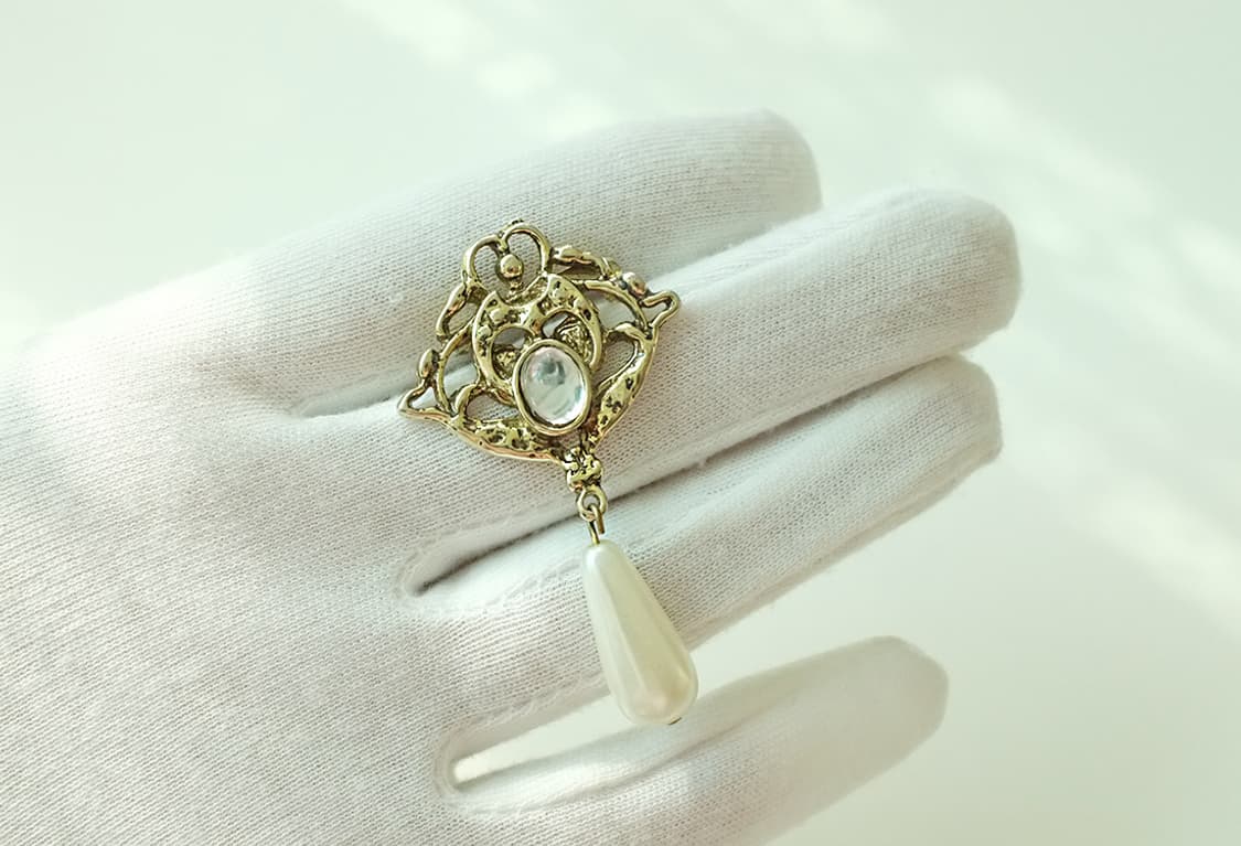 1980년대 리바이벌 무드 빈티지 카보숑 브로치 상품이미지6